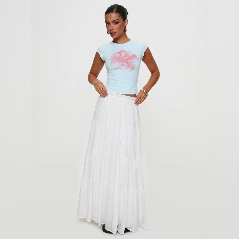 Princess Polly Mya Maxi Tiered White Skirt